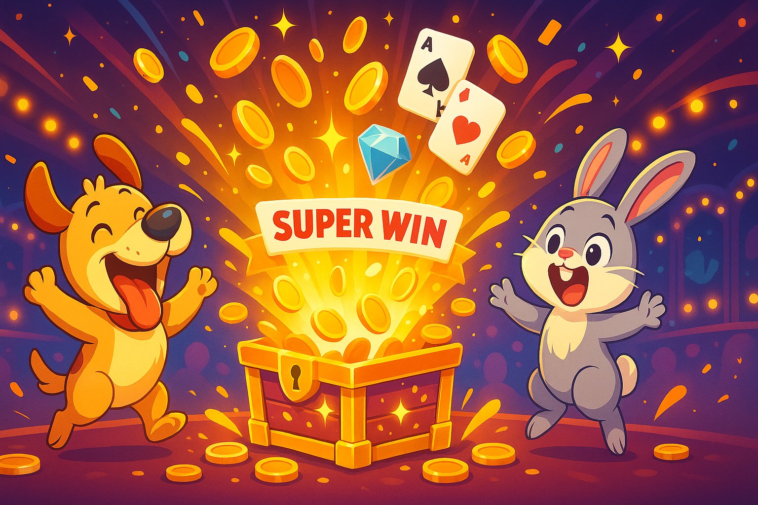 Visual game slot virtual penuh warna untuk hiburan digital
